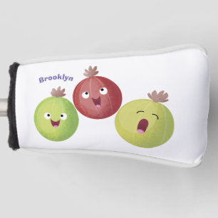 Cute gooseberry trio singing cartoon golf head cover