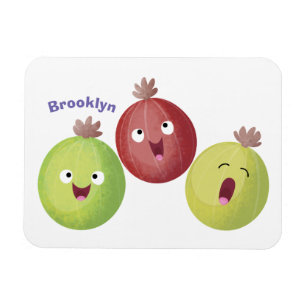 Cute gooseberry trio singing cartoon magnet