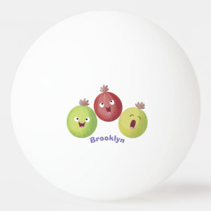 Cute gooseberry trio singing cartoon ping pong ball