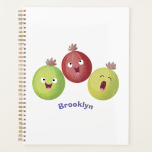 Cute gooseberry trio singing cartoon planner