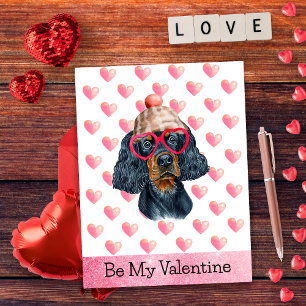 Cute Gordon Setter I Woof You Dog Valentine's Day Holiday Postcard