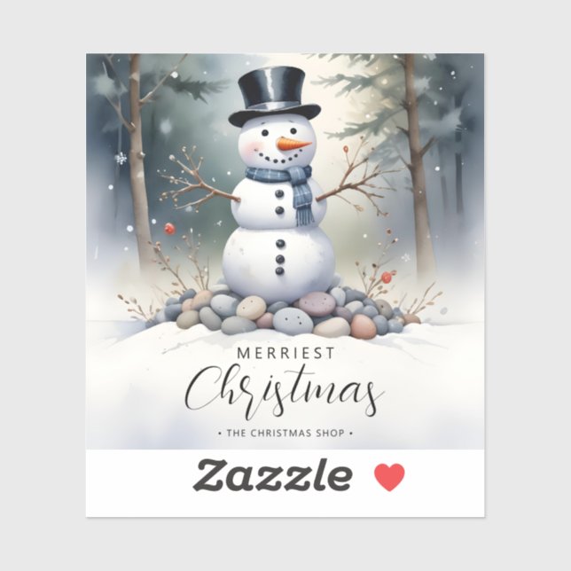 Cute Gorgeous Snowman Frosted Landscape Forest (Sheet)