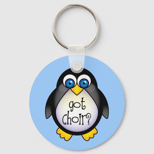 Cute Got Choir Penguin Gift Key Ring (Front)