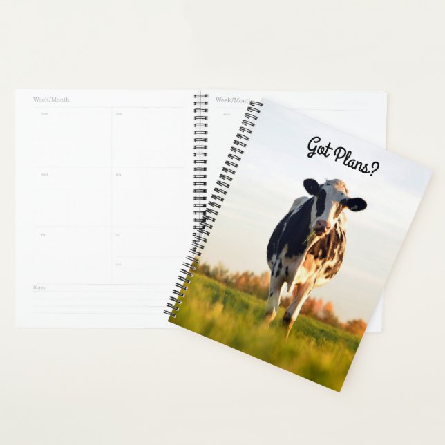 Cute Got Plans Holstein Heifer in Pasture (Lg.) Planner (Display)