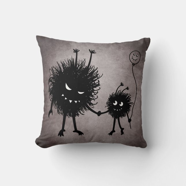 Cute Goth Family Mother And Child Cushion (Front)