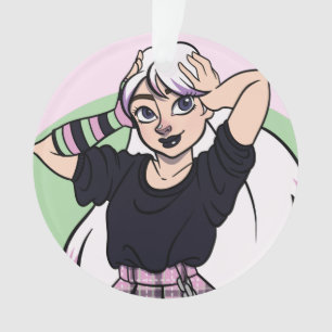 Cute Goth Girl Christmas Ornament