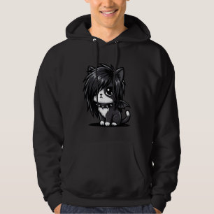 Cute Goth Girl Emo Gothic Cat Grunge Kitty Kawaii Hoodie