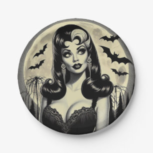 Cute Goth Girl Paper Plate