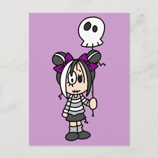 Cute Goth Girl Postcard (Front)