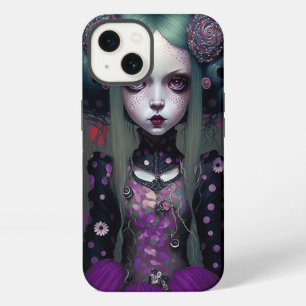 Cute Goth Girl Purple Black Fantasy Art iPhone 13 Case