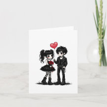 Cute Goth Love Greeting Card | Dark Romance Gothic