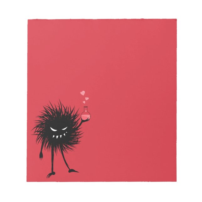 Cute Goth Love Potion Chemistry Valentines Day Red Notepad (Front)