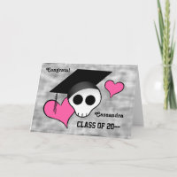 Cute goth skull congratulations graduation