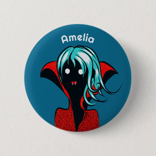 Cute Goth Vampire Girl Name 6 Cm Round Badge