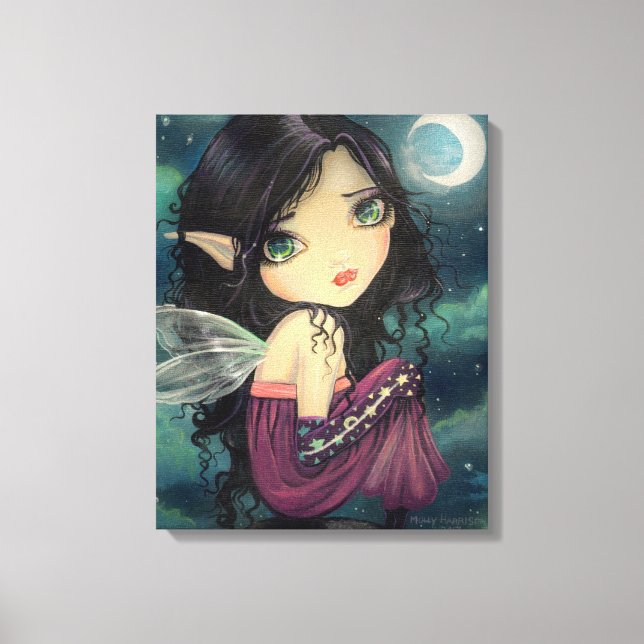 Cute Gothic Big-Eye Fairy Fantasy Art Canvas Print (Front)