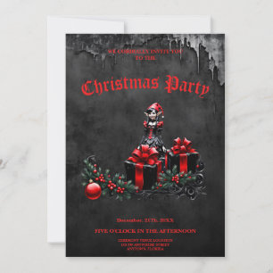 Cute Gothic Christmas Elf. Invitation