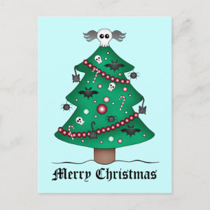Cute Gothic Christmas tree Holiday Postcard