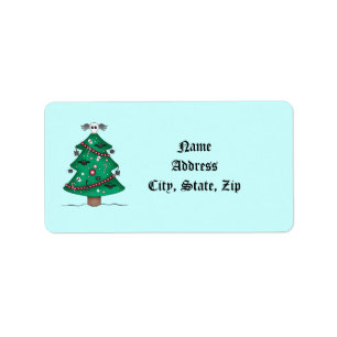 Cute Gothic Christmas tree Label