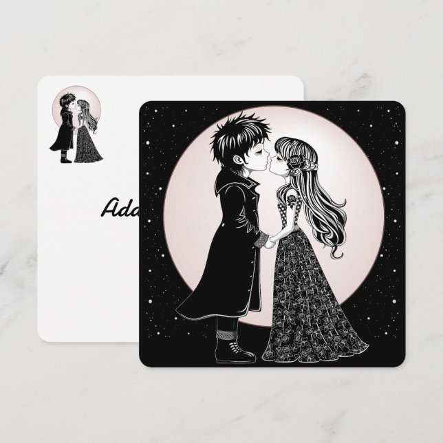Cute Gothic Emo Kids Kiss Valentine's Day  (Front/Back)