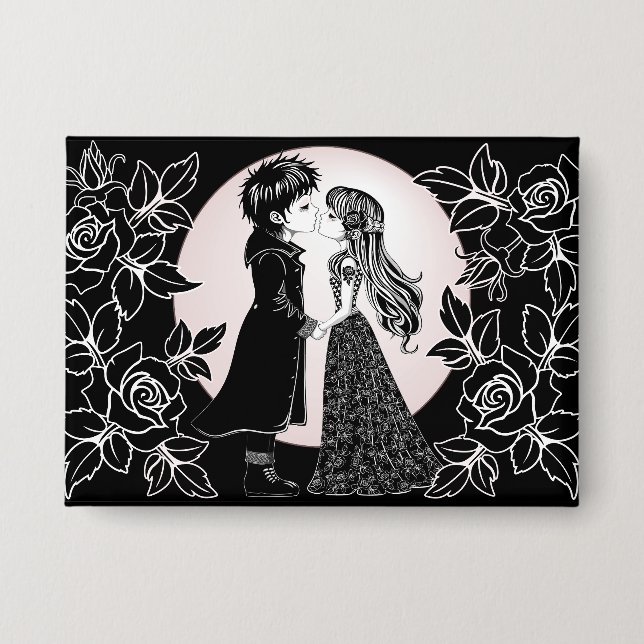 Cute Gothic Emo Kids Kiss Valentine's Day  (Front)