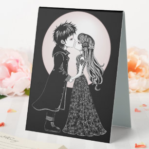Cute Gothic Emo Kids Kiss Valentine's Day 