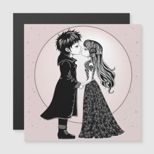 Cute Gothic Emo Kids Kiss Valentine's Day 