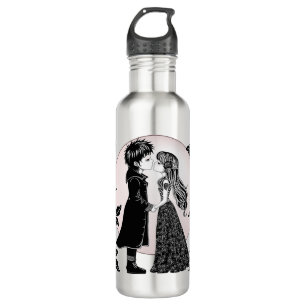 Cute Gothic Emo Kids Kiss Valentine's Day  710 Ml Water Bottle
