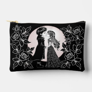 Cute Gothic Emo Kids Kiss Valentine's Day  Accessory Pouch