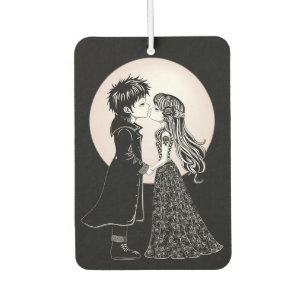 Cute Gothic Emo Kids Kiss Valentine's Day  Car Air Freshener