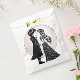 Cute Gothic Emo Kids Kiss Valentine's Day Favour Bags