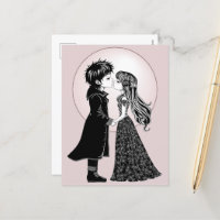Cute Gothic Emo Kids Kiss Valentine's Day 