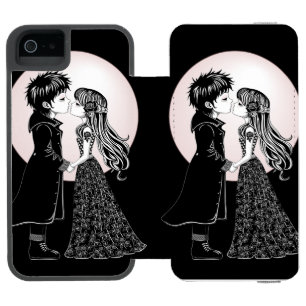 Cute Gothic Emo Kids Kiss Valentine's Day  Incipio Watson™ iPhone 5 Wallet Case