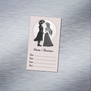 Cute Gothic Emo Kids Kiss Valentine's Day Magnetic Business Card