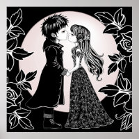 Cute Gothic Emo Kids Kiss Valentine's Day 