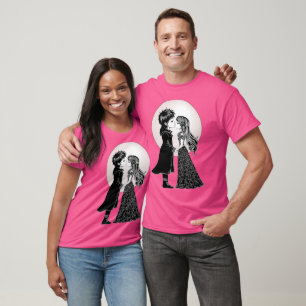 Cute Gothic Emo Kids Kiss Valentine's Day  T-Shirt