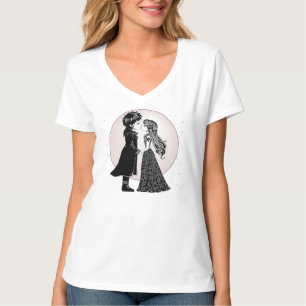 Cute Gothic Emo Kids Kiss Valentine's Day T-Shirt