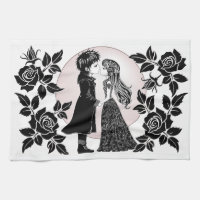 Cute Gothic Emo Kids Kiss Valentine's Day
