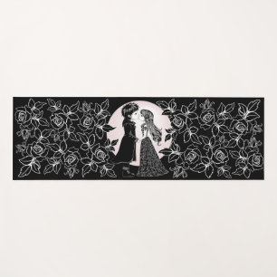 Cute Gothic Emo Kids Kiss Valentine's Day Yoga Mat