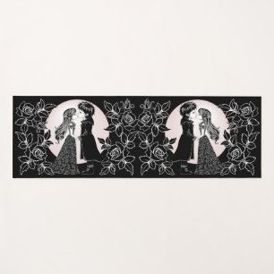 Cute Gothic Emo Kids Kiss Valentine's Day Yoga Mat