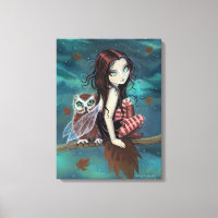 Cute Gothic Fairy and Owl Fantasy Art