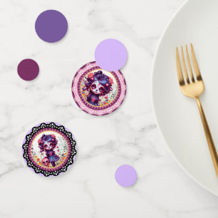 Cute Gothic Garden Sugar Skull Confetti