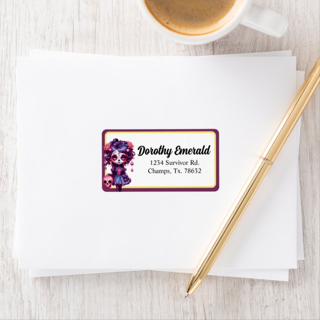 Cute Gothic Garden Sugar Skull  Label (Insitu)