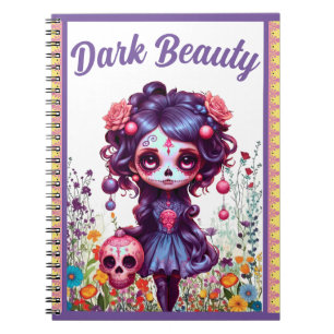 Cute Gothic Garden Sugar Skull Notebook
