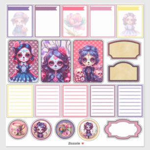 Cute Gothic Garden Sugar Skull  - Planner 1 