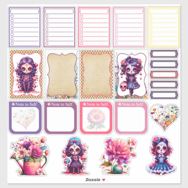 Cute Gothic Garden Sugar Skull  - Planner 2  (Sheet)