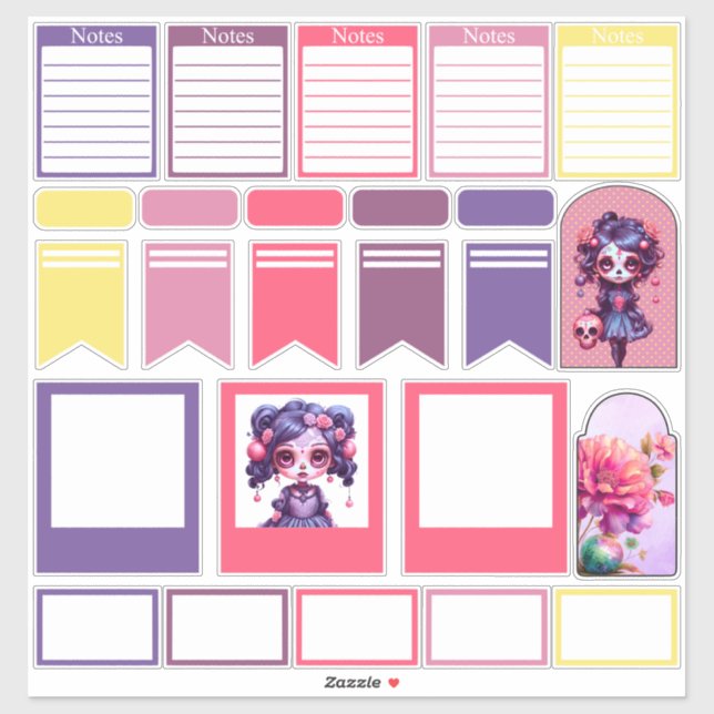 Cute Gothic Garden Sugar Skull - Planner 4  (Sheet)