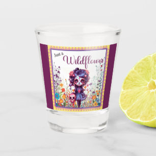 Cute Gothic Garden Sugar Skull Shot Glass