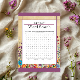 Cute Gothic Garden Sugar Skull _ Word Search