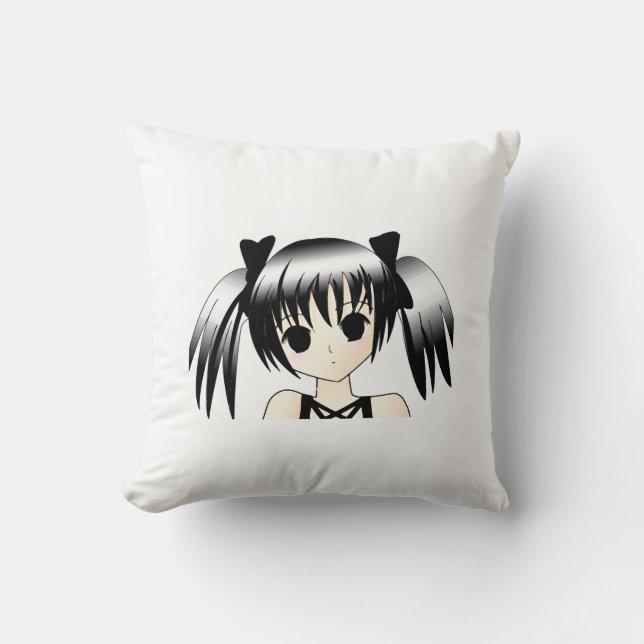 Cute Gothic Girl Cushion (Front)