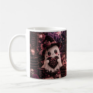 Cute Gothic Pink Ghost Halloween Spooky Hugs Dark  Coffee Mug